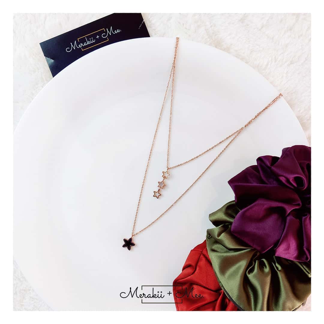 2 Layer Black Star Necklace - Image 4