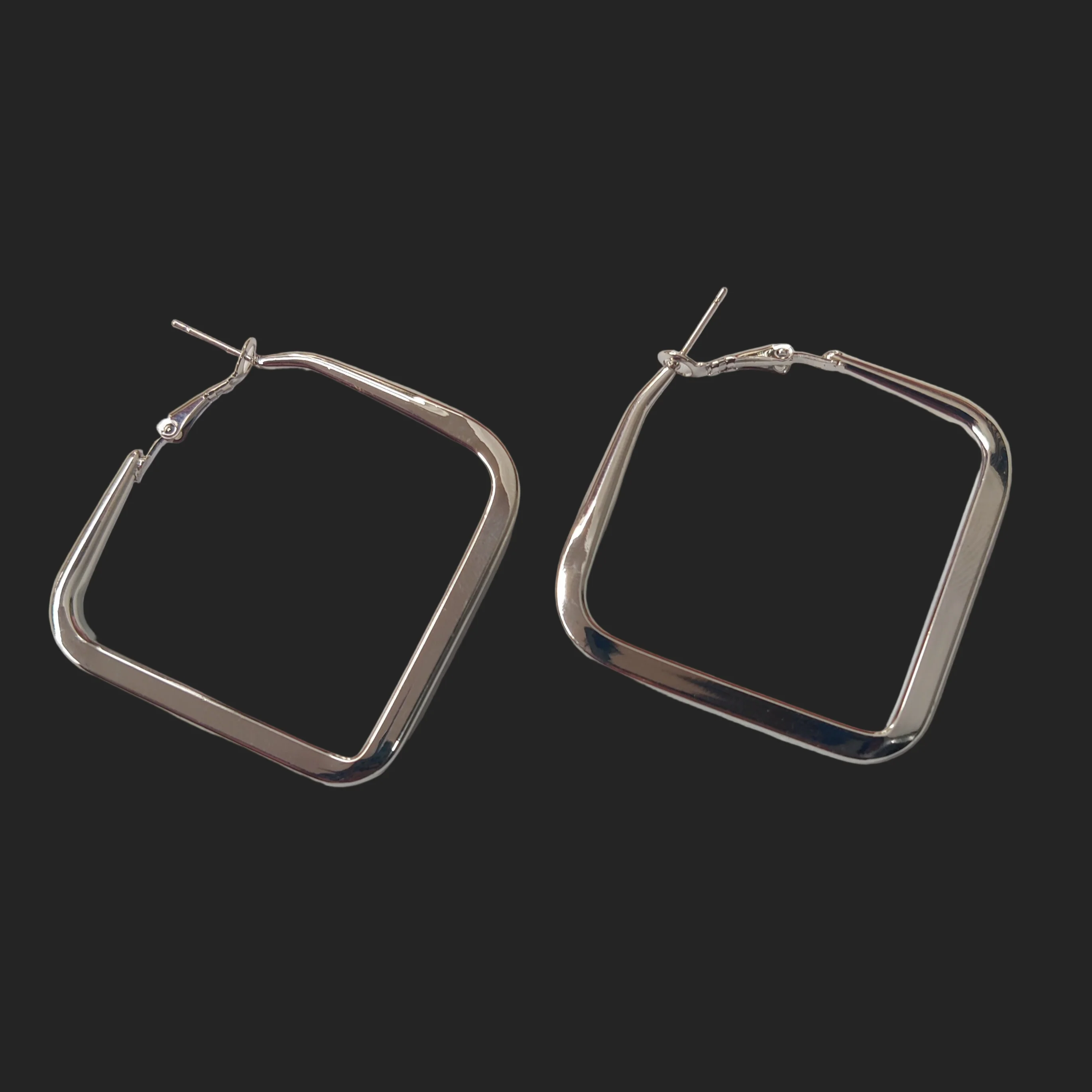 Chic Square Hoop Earrings – Silver & Rose Gold - Image 7