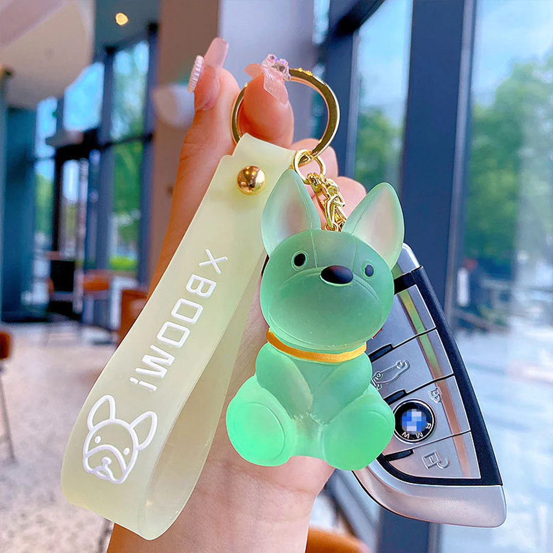 Frosted Resin Cute Dog Keychain - A Loyal Companion with a Stylish Strap - Image 5