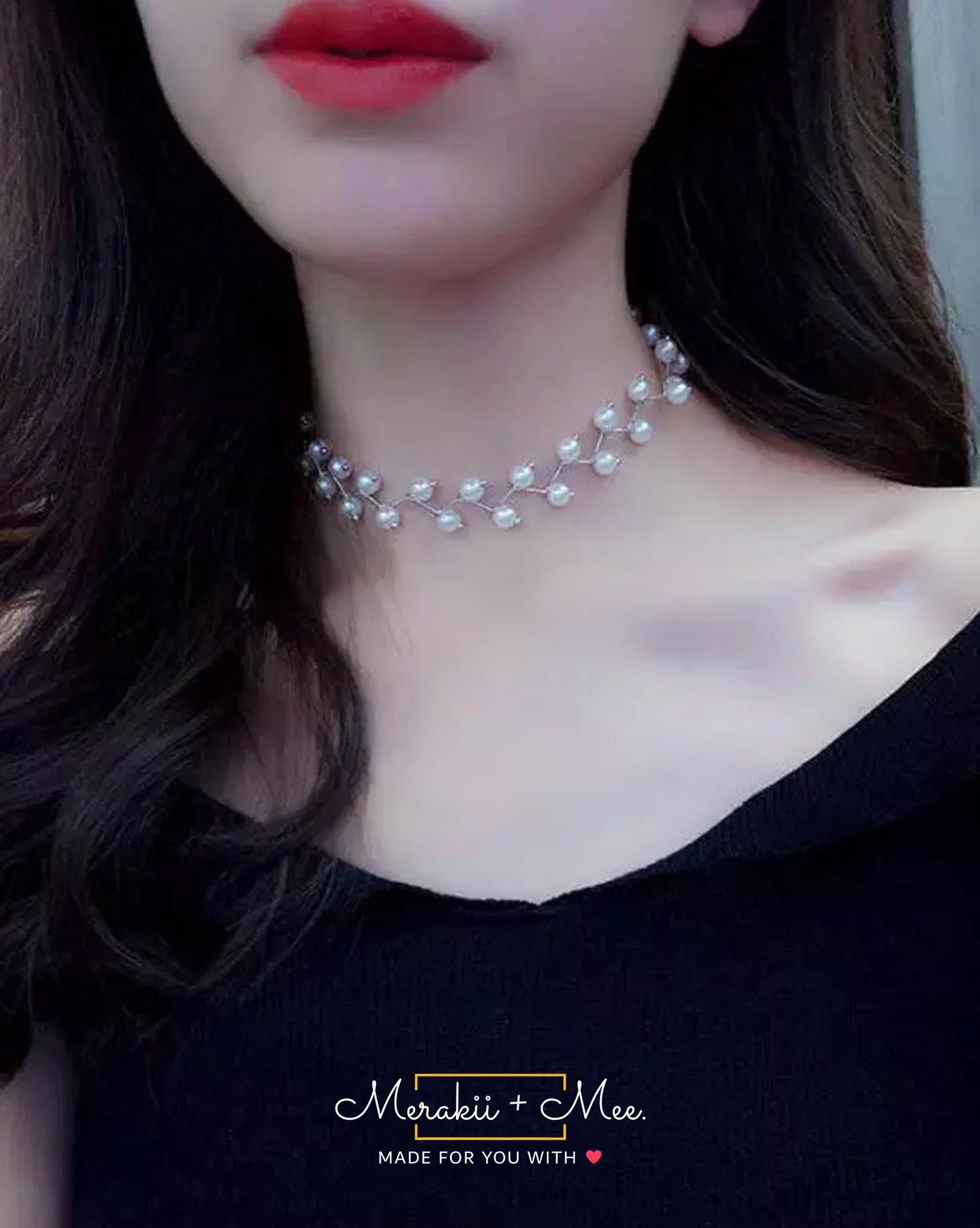 Pearl Link Choker Necklace - Image 8